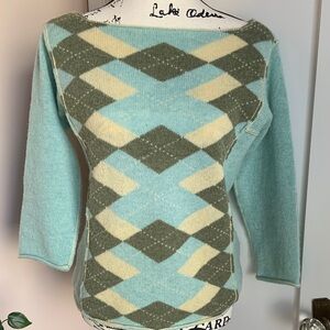 Free People lambs wool argyle pullover